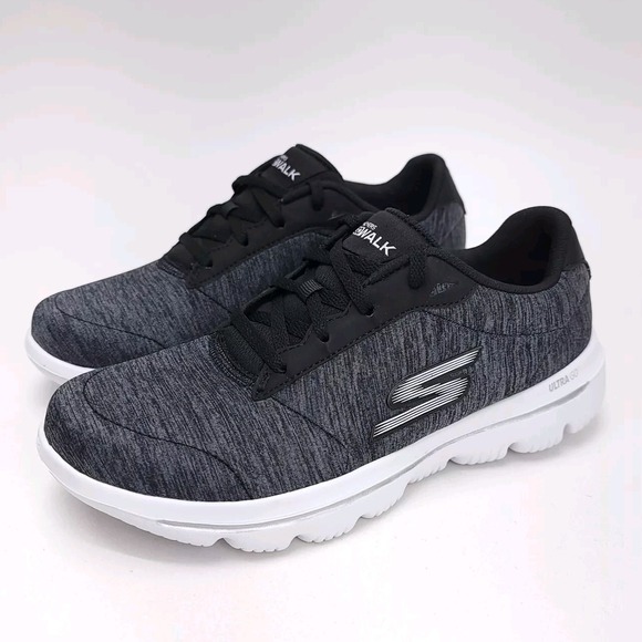 NEW‎ Skechers Womens 7 Go Walk Evolution Ultra Mirable Running Sneakers Black - Picture 1 of 12